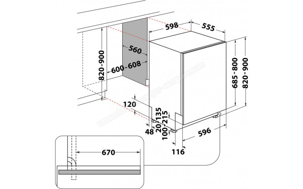 WHIRLPOOL WH6IB14BN7S1S - Dimensions
