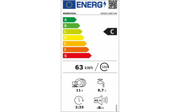 WHIRLPOOL WH6IC11BS7LA0 - &Eacute;tiquette &eacute;nergie v2