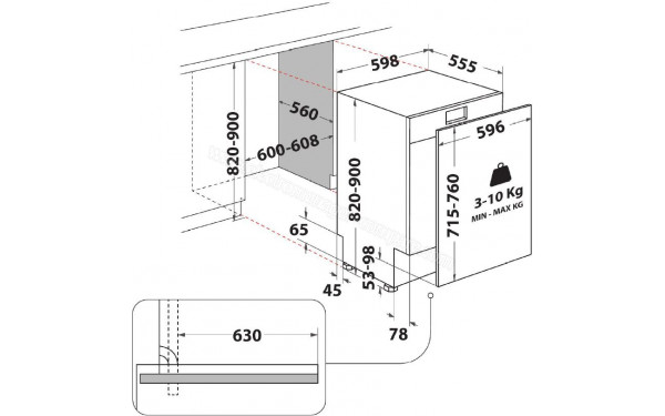WHIRLPOOL WH7IA15AM6L0 - Dimensions