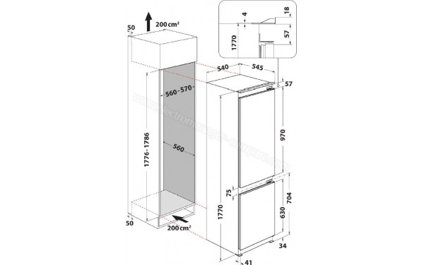 WHIRLPOOL WHC18D011A2FR - Dimensions