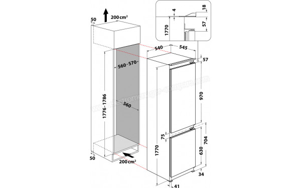 WHIRLPOOL WHC18D031A1FR - Dimensions