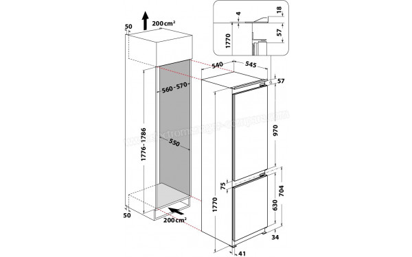WHIRLPOOL WHC18D041C1 - Dimensions