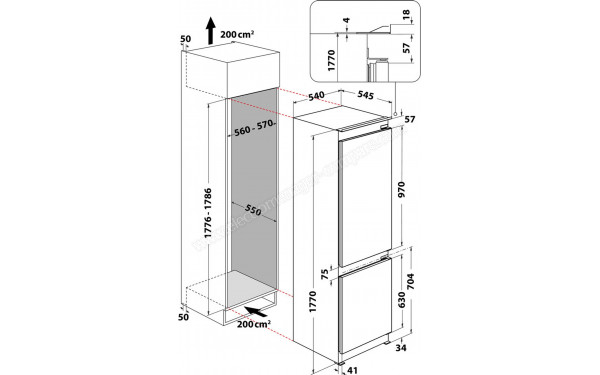 WHIRLPOOL WHC18T141 - Dimensions