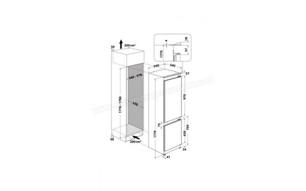 WHIRLPOOL WHC18T323P - Dimensions