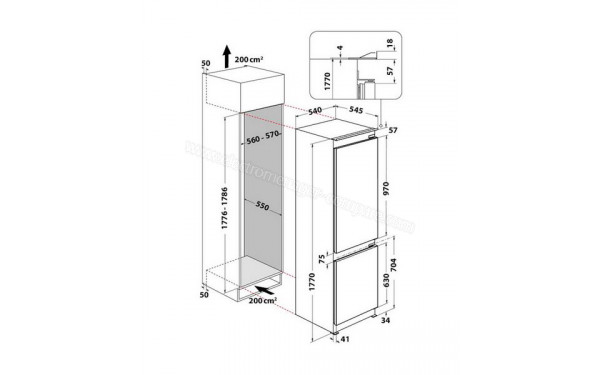 WHIRLPOOL WHC18 T332 P - Dimensions