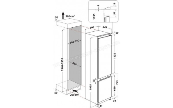 WHIRLPOOL WHC20T573 - Dimensions