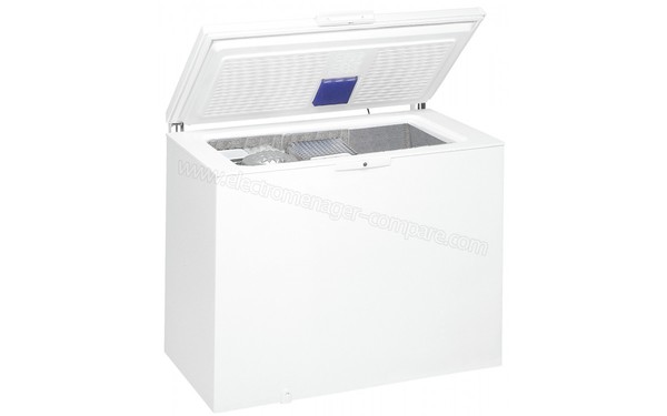 WHIRLPOOL WHE28333 - Vue 3/4 gauche porte ouverte