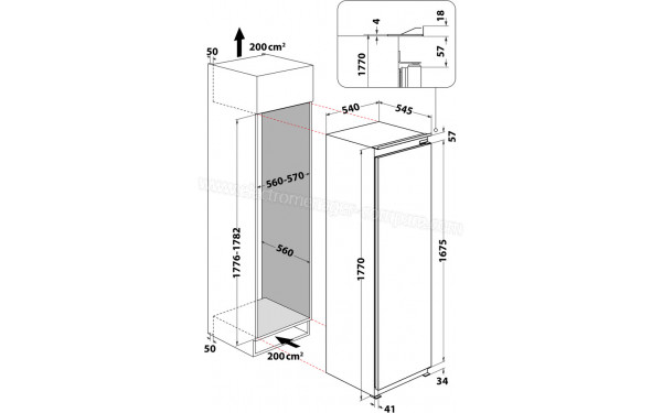 WHIRLPOOL WHSD184011A1FR - Dimensions