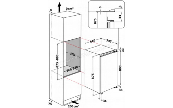 WHIRLPOOL WHSS2131B4 - Dimensions