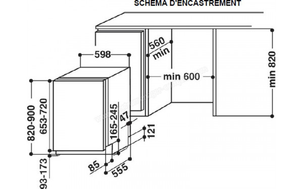 WHIRLPOOL WIC3C33PE - Dimensions