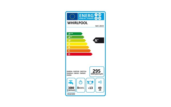 WHIRLPOOL WIE2B19 - &Eacute;tiquette &eacute;nergie