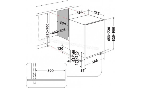 WHIRLPOOL WIO3O41PL - Dimensions