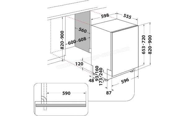 WHIRLPOOL WIO3T133PFE - Dimensions