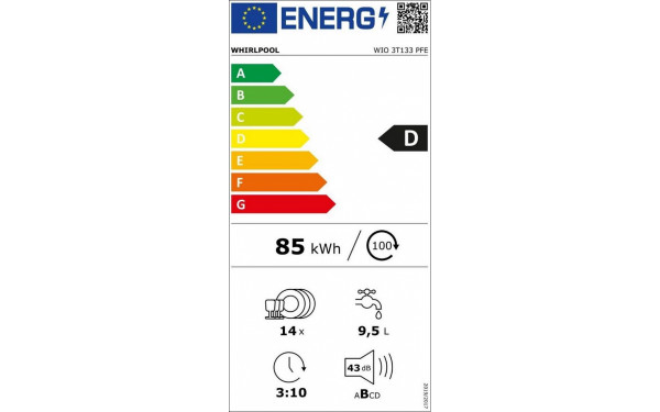WHIRLPOOL WIO3T133PFE - &Eacute;tiquette &eacute;nergie v2