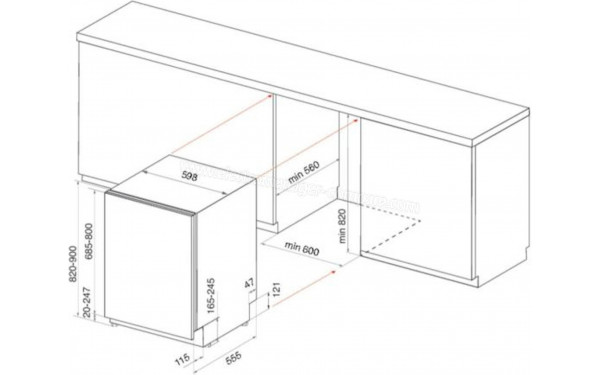 WHIRLPOOL WIO3T141PS - Dimensions