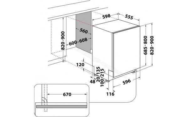 WHIRLPOOL WIS7030PEF - Dimensions
