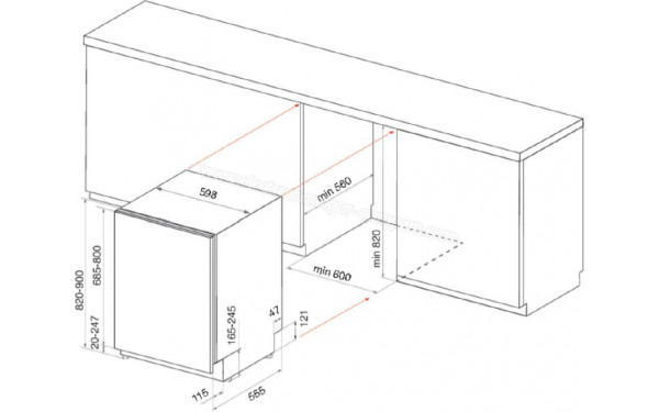 WHIRLPOOL WIS7030PEF - Dimensions