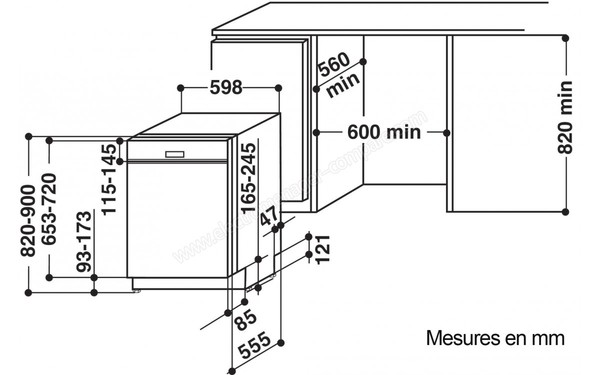 WHIRLPOOL WKBO3T123PFB - Sch&eacute;ma d'encastrement