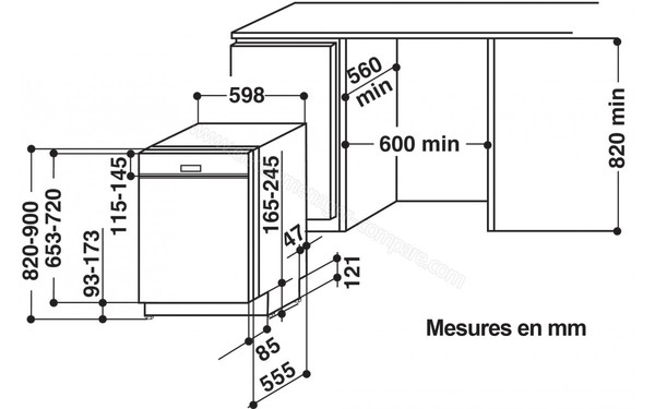 WHIRLPOOL WKBO3T123PF - Sch&eacute;ma d'encastrement