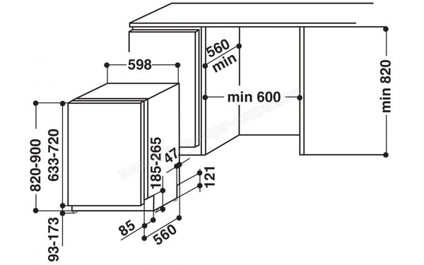 WHIRLPOOL WKCIO3T123PEF - Sch&eacute;ma d'encastrement
