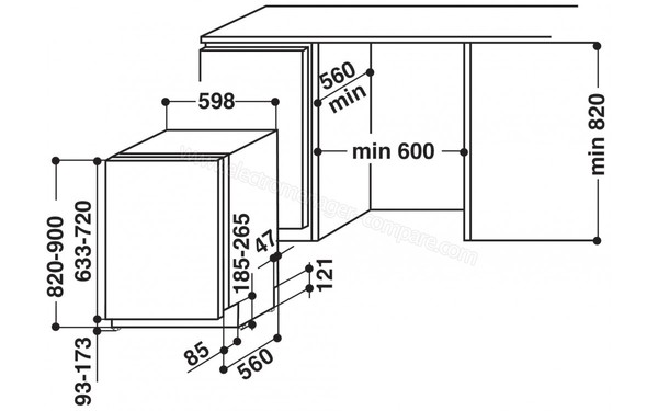 WHIRLPOOL WKIC3C26 - Sch&eacute;ma d'encastrement