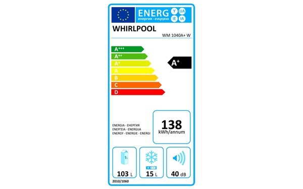 WHIRLPOOL WM1040A+W - &Eacute;tiquette &eacute;nergie