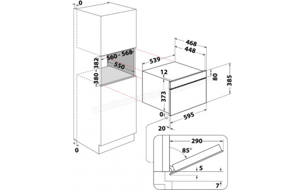 WHIRLPOOL WMD54MBF - Dimensions