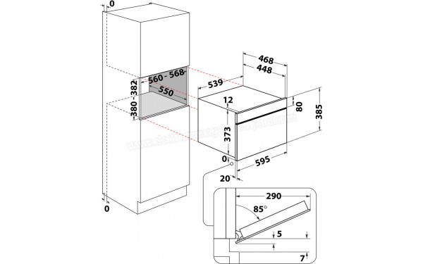 WHIRLPOOL WMD6O4TXF - Dimensions