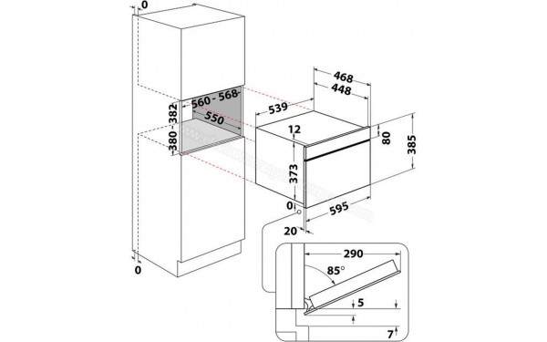 WHIRLPOOL WMD7O4TXF - Dimensions