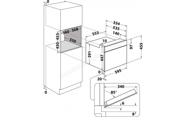 WHIRLPOOL WMW57DMBF - Dimensions