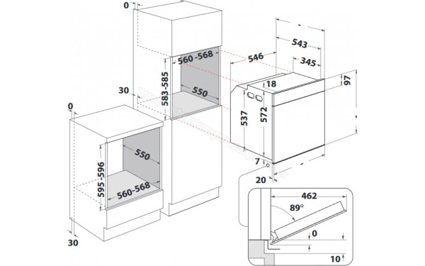 WHIRLPOOL WO51S8CM0XA - Dimensions