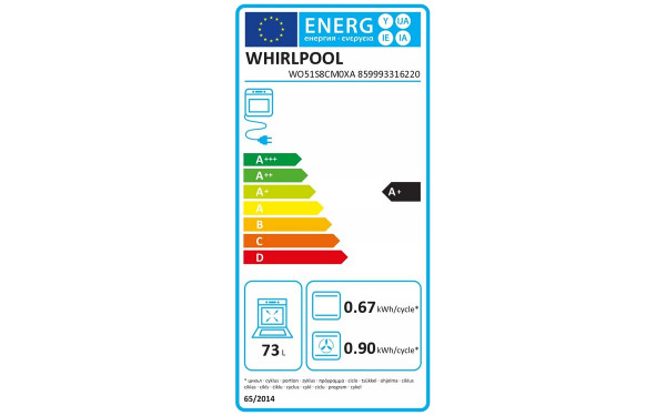 WHIRLPOOL WO51S8CM0XA - &Eacute;tiquette &eacute;nergie