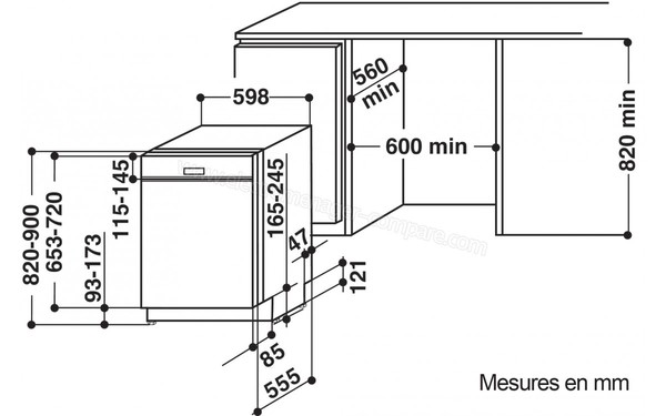 WHIRLPOOL WRBC3C24PX - Sch&eacute;ma d'encastrement