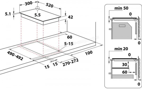 WHIRLPOOL WRD6030B - Dimensions