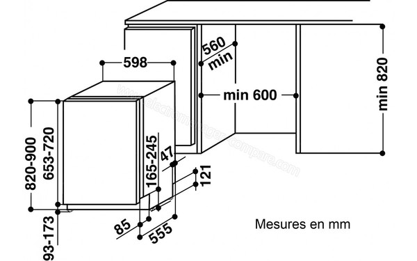 WHIRLPOOL WRIC3B+26 - Sch&eacute;ma d'encastrement