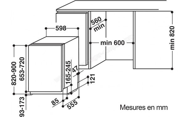 WHIRLPOOL WRIC3C26 - Sch&eacute;ma d'encastrement