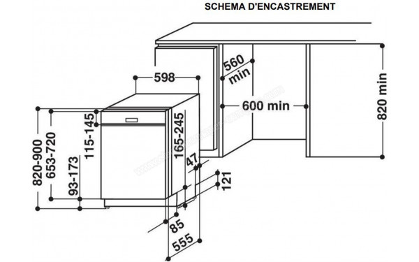 WHIRLPOOL WRIC3C34PE - Dimensions