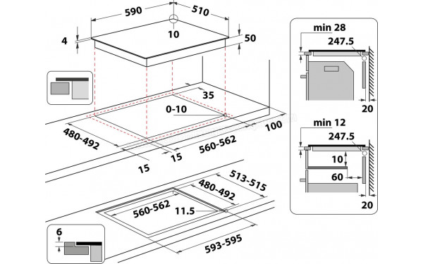 WHIRLPOOL WS B9260 NE - Dimensions