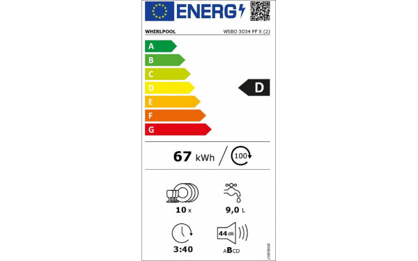 WHIRLPOOL WSBO3O34PFX - &Eacute;tiquette &eacute;nergie v2