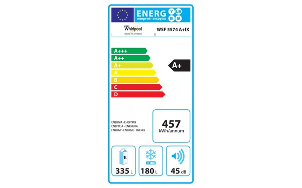WHIRLPOOL WSF5574A+IX - &Eacute;tiquette &eacute;nergie
