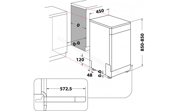 WHIRLPOOL WSFO3O34PFX - Dimensions