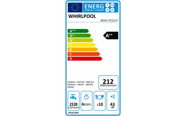 WHIRLPOOL WSFO3T223P - &Eacute;tiquette &eacute;nergie