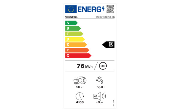 WHIRLPOOL WSIO3T223PEX - &Eacute;tiquette &eacute;nergie v2