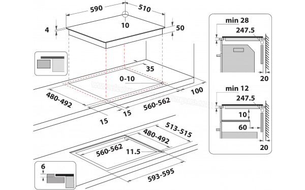 WHIRLPOOL WS Q9160 NE - Dimensions