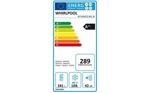 WHIRLPOOL WTV45972NFCIX - &Eacute;tiquette &eacute;nergie