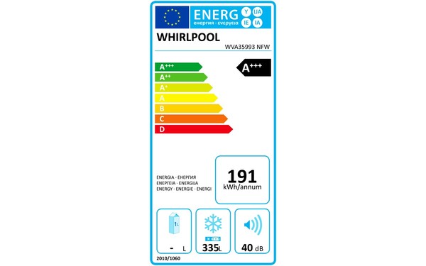 WHIRLPOOL WVA35993NFW - &Eacute;tiquette &eacute;nergie