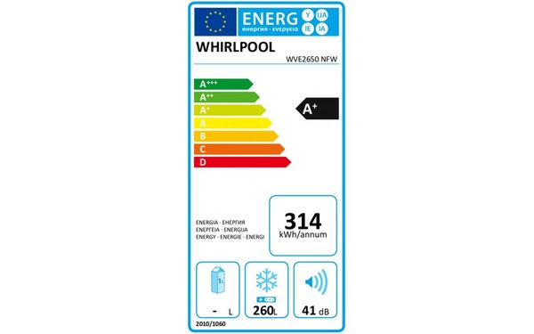 WHIRLPOOL WVE2650NFW - &Eacute;tiquette &eacute;nergie