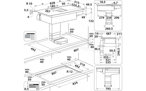 WHIRLPOOL WVH 92 K F KIT/1 - Dimensions