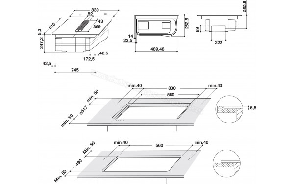 WHIRLPOOL WVHF83BBUKIT - Dimensions