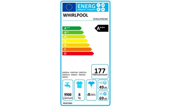 WHIRLPOOL ZENSUPREME - &Eacute;tiquette &eacute;nergie